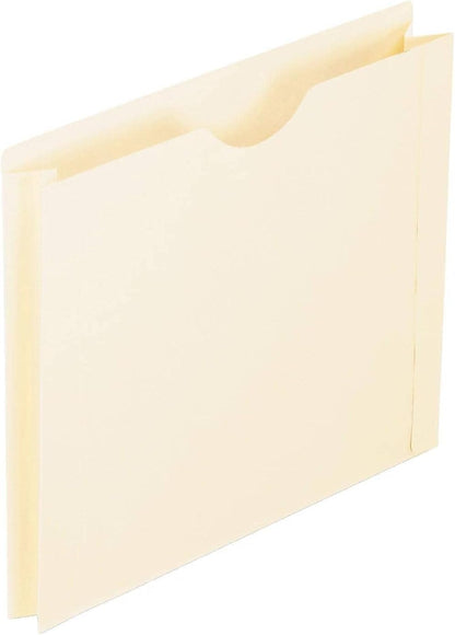 Pendaflex File Jackets, Letter Size, Manila, 2" Expansion, Reinforced Straight-Cut Tabs with Thumb Cut, 50 per Box (22200EE), Beige