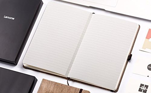 Lemome Thick Classic Notebook with Pen Loop A5 College Ruled Hardcover Writing Notebook with Pocket + Page Dividers Gifts, Banded, Large, 180 Pages, 8.4 x 5.7 in