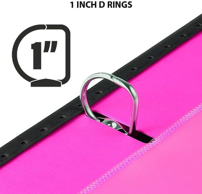 Telescoping 3 Ring Binder-4PCS, Flexible Binder with Elastic Rubble Spine+3 Round Rings, Flat Writing Binder, 4 Bright Colors