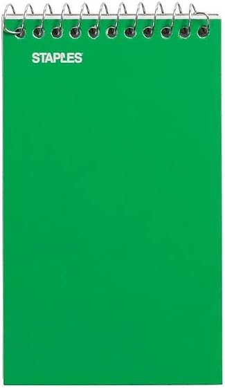 STAPLES Memo Pads, 3” x 5”, College Ruled, Assorted Colors, 75 Sheets/Pad, 5‑Pack