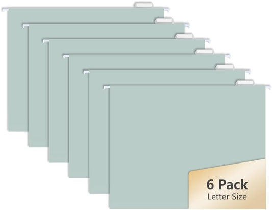 6pcs MagDurnus Hanging File Folders, Letter Size with 1/5 Adjustable Cut Tabs, Black, Decorative,Office Home Drawer,Desk and Cabinet Use