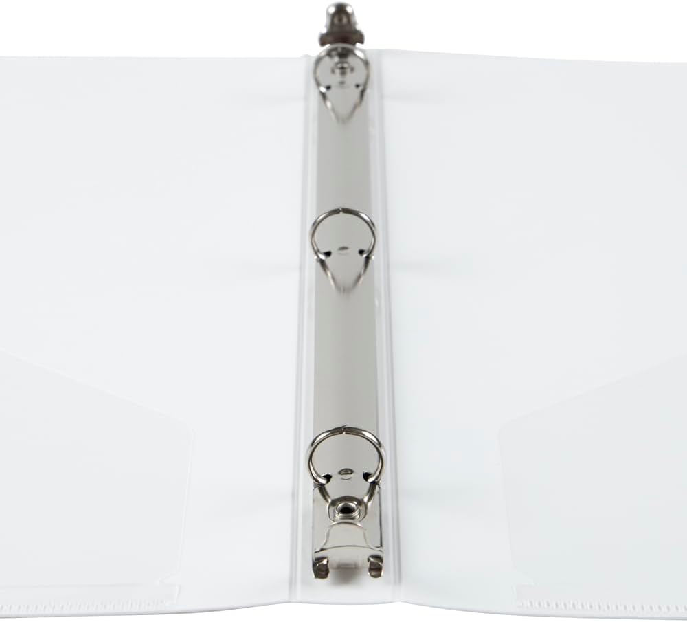 JAM PAPER Plastic 0.75 inch Binder - Clear 3 Ring Binder - Sold Individually