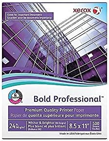 Xerox® Bold Professional Premium Quality Inkjet Or Laser Paper, 5 Reams, Letter Size, Ream Of 500 sheets, 24 Lb, 98 Brightness - 3R13038-CS