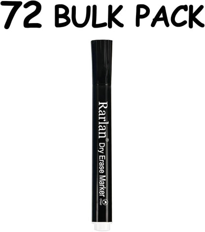 Rarlan Dry Erase Markers Bulk, Chisel Tip, Black, Whiteboard Markers, 72 Count Bulk Pack
