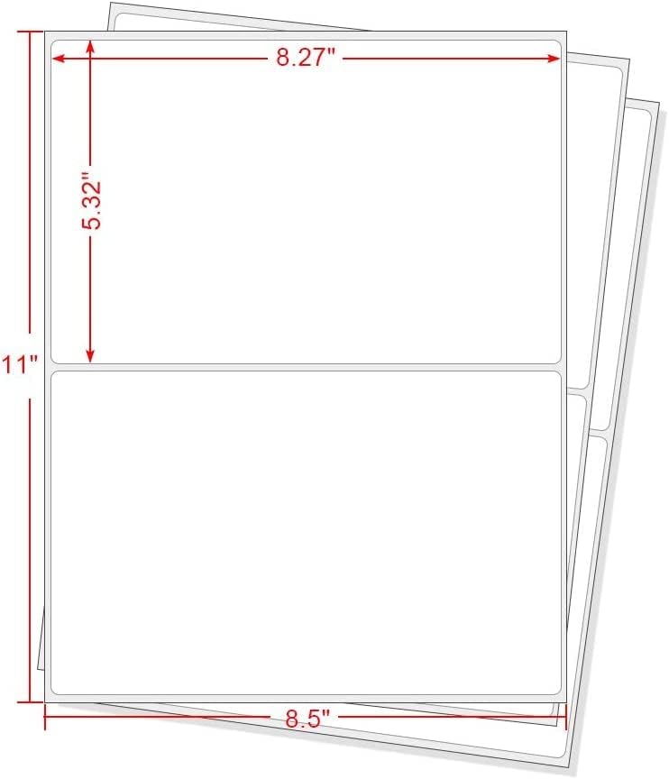 MFLABEL Half Sheet Shipping Labels - 200 Self Adhesive Sticker Sheets for Laser & Inkjet Printers, Waterproof & Smudge-Free, with 12 Free Fragile Labels for Packaging, Shipping and Crafting - Colors B