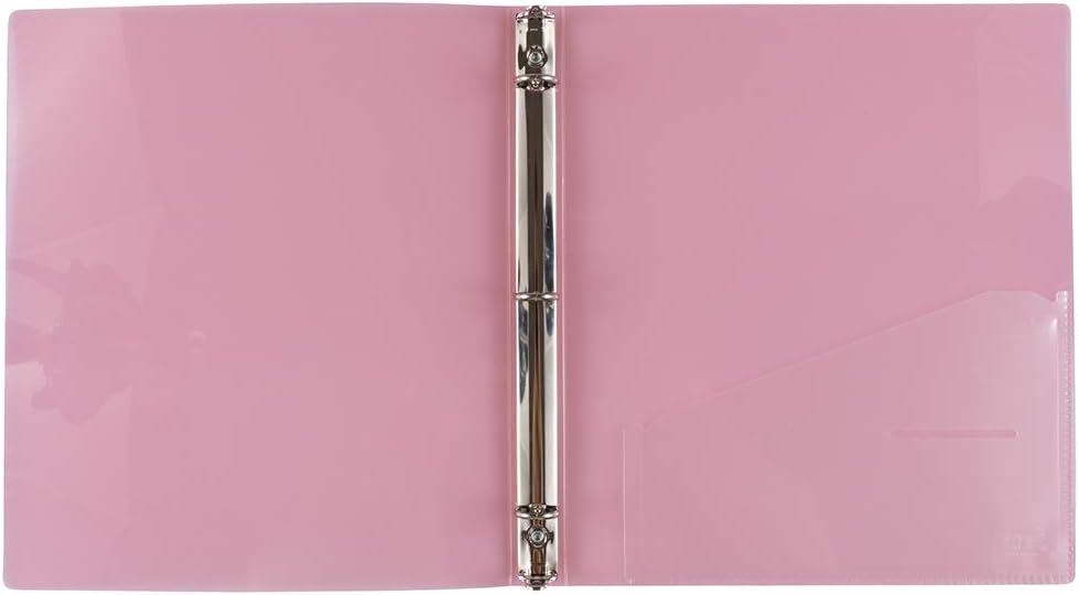 JAM PAPER Plastic 0.75 inch Binder - Clear 3 Ring Binder - Sold Individually