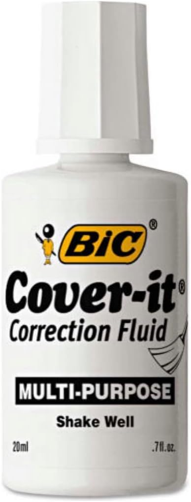 1 X BIC 20ml / 0.7 fl. oz. Wite-Out Cover It Correction Fluid