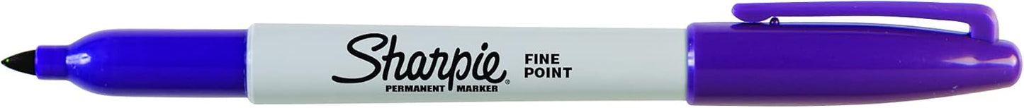 Sharpie Permanent Markers, Fine Point, Black, 12 Count