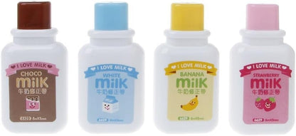 4PCS Cute Milk Bottle Style Correction Tape Office School Supplies (Random Color)