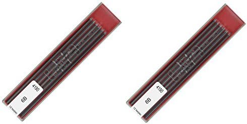 Koh-I-Noor 4190 6B & 8B, 2.0 mm mechanical pencil Graphite Lead refill for Technical Drawing Clutch and Drafting pencil - 2 pack