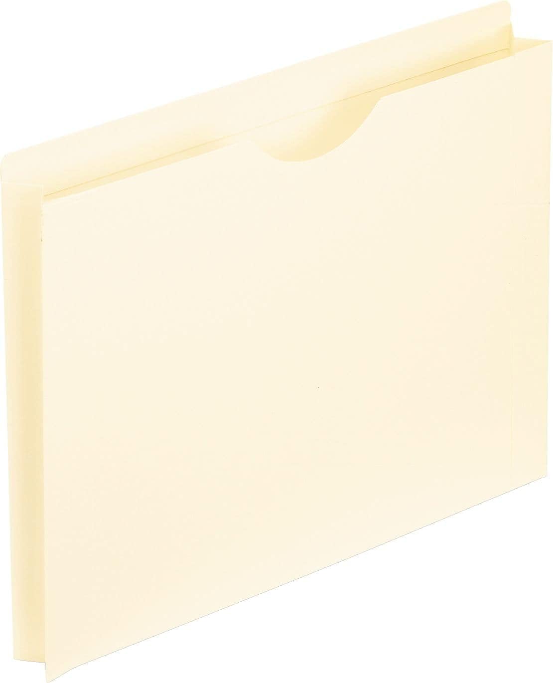 Pendaflex File Jackets, Letter Size, Manila, 2" Expansion, Reinforced Straight-Cut Tabs with Thumb Cut, 50 per Box (22200EE), Beige