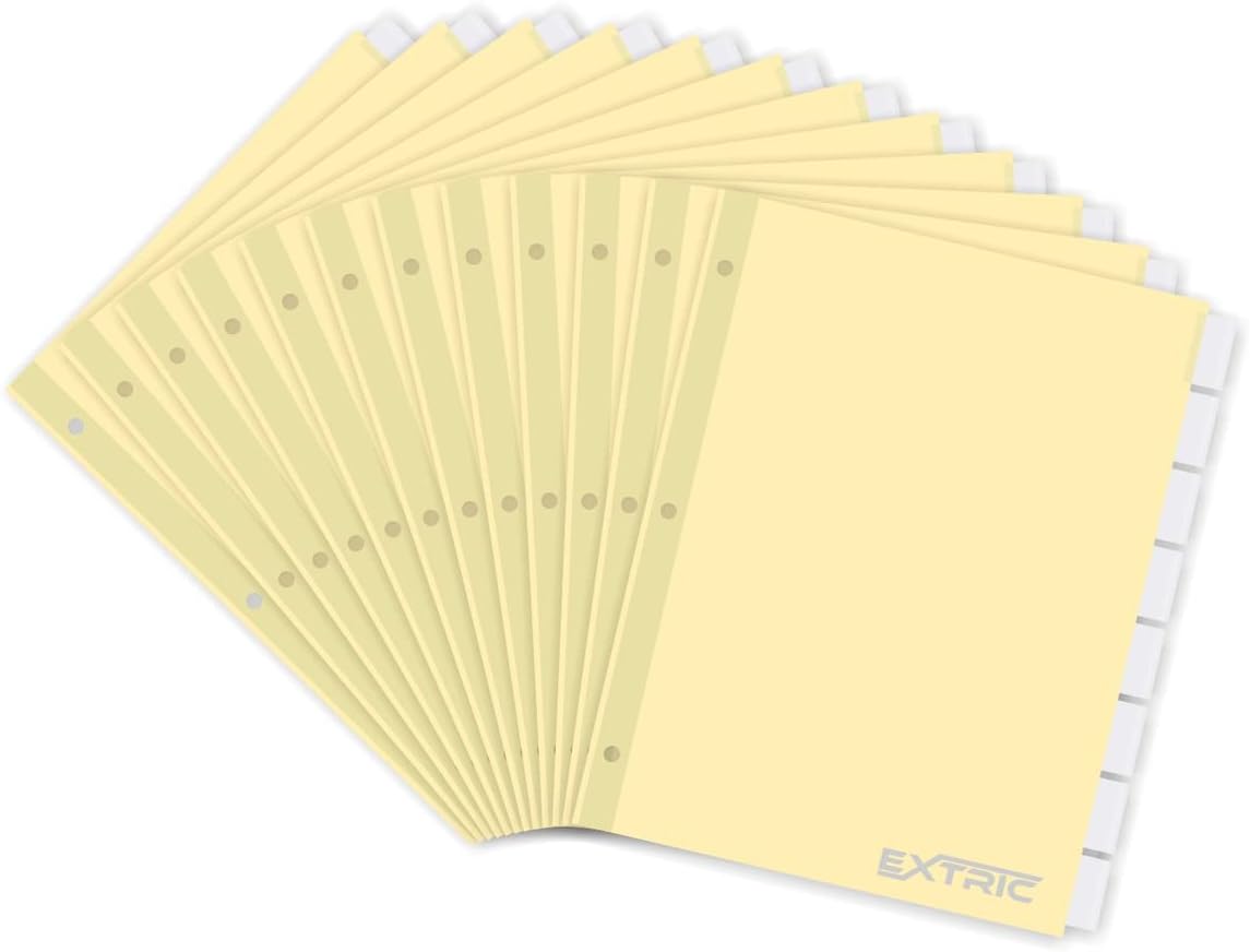 5-Tab Binder Dividers for 3 Ring Binder, Insertable Clear Big Tabs, Letter Size Paper Divider, 8.5 x 11 inch, 6 Sets (30 Dividers Total)