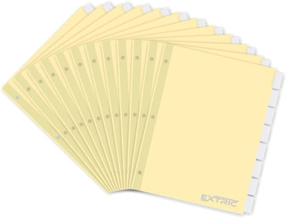5-Tab Binder Dividers for 3 Ring Binder, Insertable Clear Big Tabs, Letter Size Paper Divider, 8.5 x 11 inch, 6 Sets (30 Dividers Total)