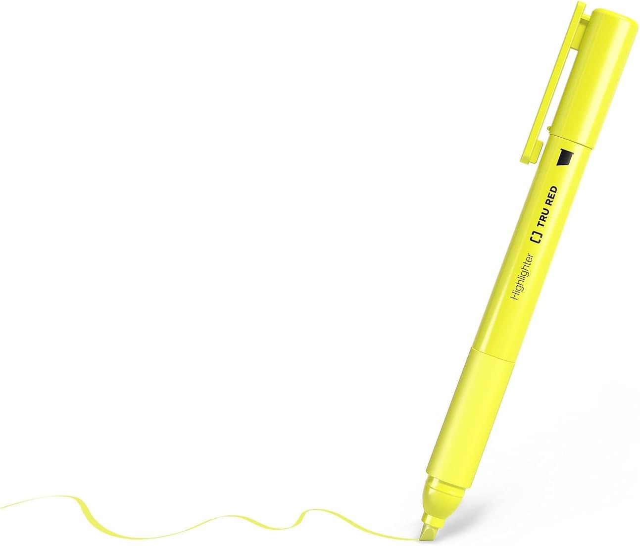 TRU RED Pocket Highlighters with Grip, Chisel Tip, Yellow, 15 Pack – Compact Highlighting Markers for Notes & Documents