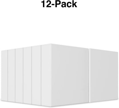 Staples Economy 1-Inch Round Ring Binder, Holds Up to 175 Sheets Each, 12-Pack, White, Lightweight Binders for School & Office