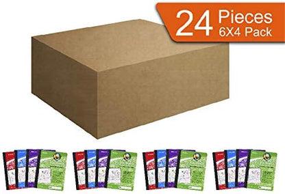 Mintra Primary Composition Notebook, 4 Pack, Assorted Colors 80 Sheets, 7.5in x 9.75in, 1/2 Sheet, Ruled with Drawing Area, Flexible Hardcover Journal, Grades K-2, School & Home Use