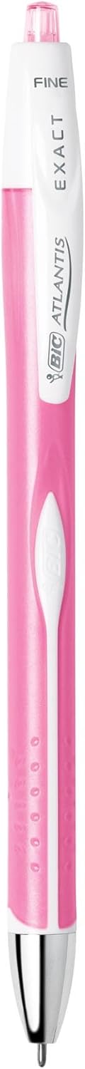 BIC Glide Exact Blue Retractable Ballpoint Pens, Fine Point (0.7mm), 12-Count Pack, Ultra Smooth Writing Blue Pens