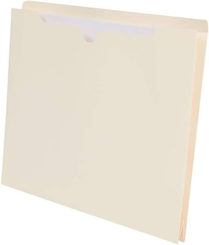Staples Paper Stock File Jackets, Letter Size, 2‑Inch Expansion, Durable Manila Construction – 50/Box
