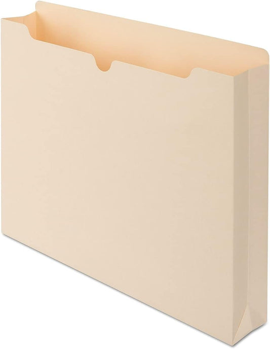 Staples File Jackets, Letter Size, 2‑Inch Expansion, Durable Manila Jackets for Secure Document Storage – 100/Carton