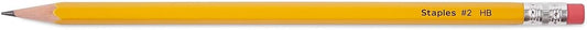 STAPLES Wooden Pencils, #2 Lead, Pre‑Sharpened, Yellow, 72 Pack – Classic Hex Pencils for School, Testing & Office Use