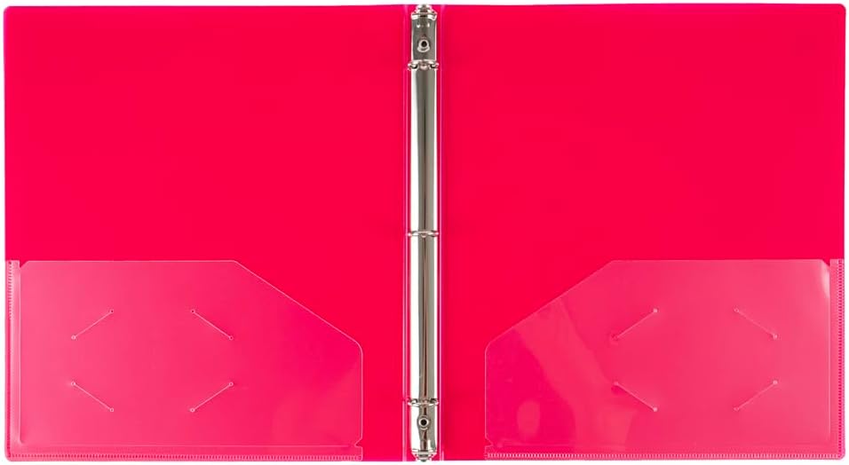 JAM PAPER Plastic 0.75 inch Binder - Clear 3 Ring Binder - Sold Individually