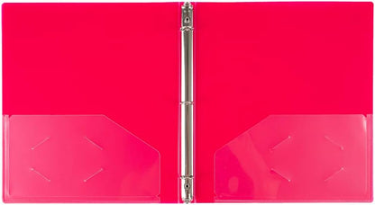JAM PAPER Plastic 0.75 inch Binder - Clear 3 Ring Binder - Sold Individually