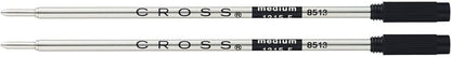 Cross Refills for Ballpoint Pens, Medium, Black Ink, 2/Pack (85132) (New Version)
