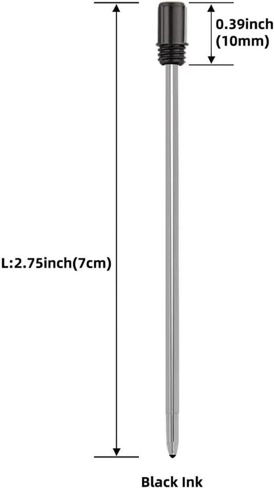 2.75'' Ballpoint Pen Refills, Black, Medium Point, 10 Pack