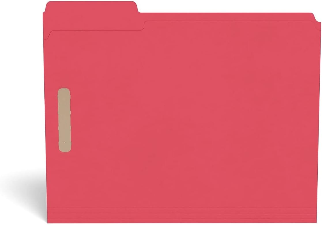 Staples Reinforced Classification Folders, Letter Size, 2" Expansion, Red, Heavy‑Duty Construction – 100/Carton