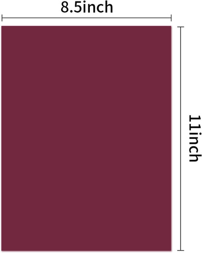 20 Sheet Paver Red/Wine/Burgundy Cardstock, 8.5x11", 250gsm Thick Paper,Heavyweight 92lb Cardstock for DIY Projects,Scrapbook Supplies,Invitations,Business Cards