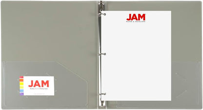 JAM PAPER Plastic 0.75 inch Binder - Clear 3 Ring Binder - Sold Individually