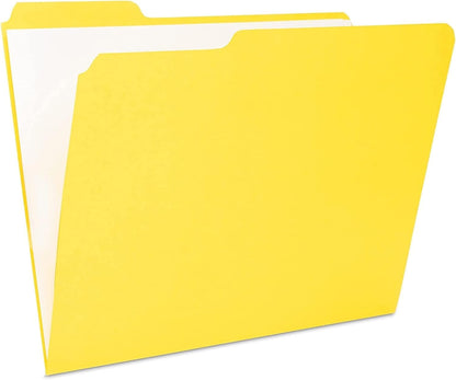 The File King 1/3 Cut File Folders Letter Size - 100 Pack | Manilla Folders 8.5 x 11 | Assorted 3 Tabs | Heavy Duty 11-Point Fiber | Made in USA | Undercut Front Style | Easy Labeling & Organization