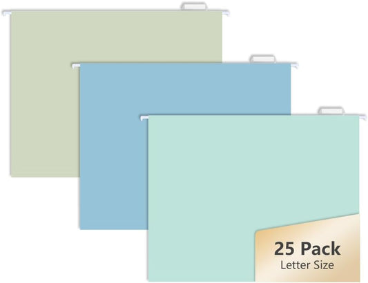 50pcs MagDurnus Hanging File Folders, Pastel Color Design,Letter Size with 1/5 Adjustable Cut Tabs, Assorted 12 Styles,Decorative,Drawer,Desk and Cabinet Use
