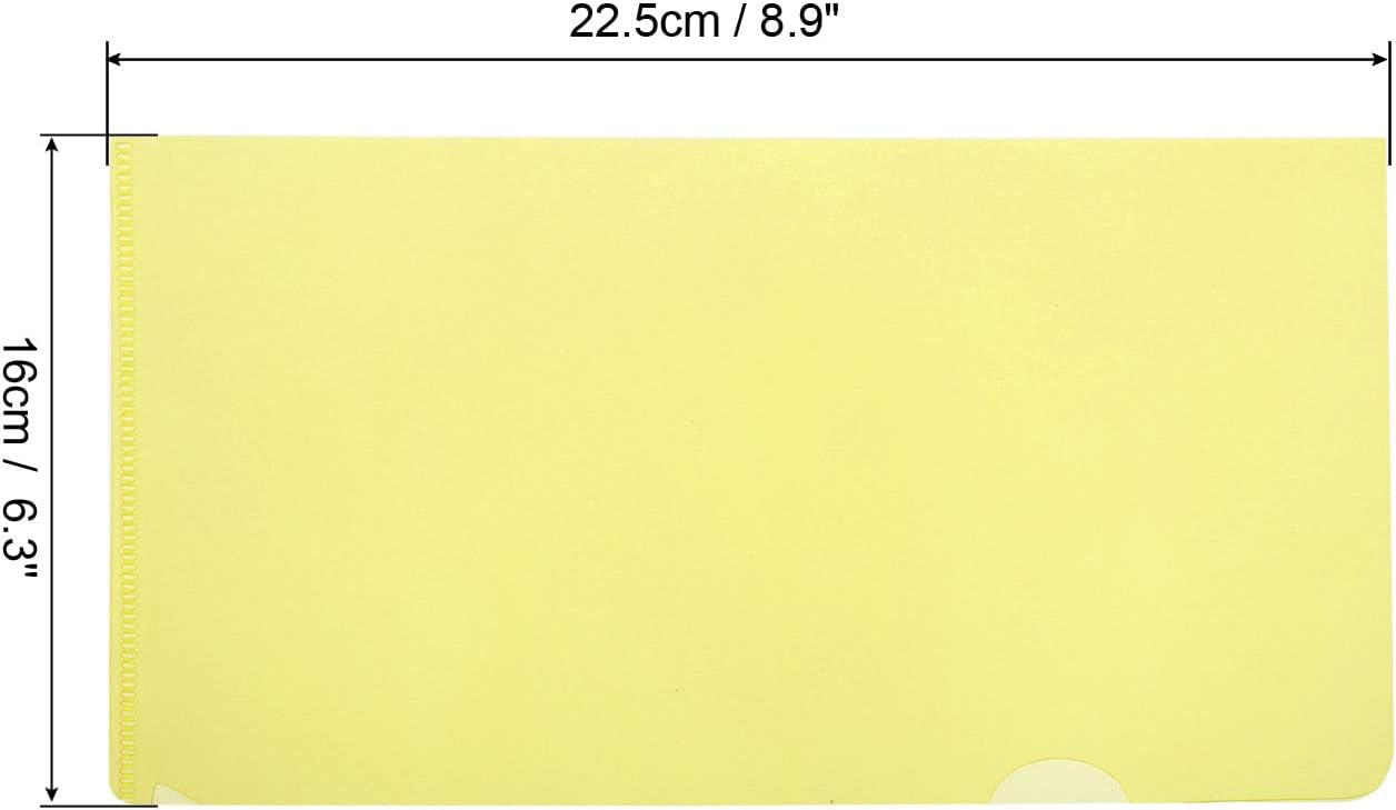 PATIKIL l Type Folders 24 Pack 8.9 x 6.3 Inches A5 Plastic Clear Document Folder File Jacket Sleeves Project Pockets, Yellow