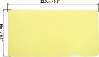 PATIKIL l Type Folders 24 Pack 8.9 x 6.3 Inches A5 Plastic Clear Document Folder File Jacket Sleeves Project Pockets, Yellow
