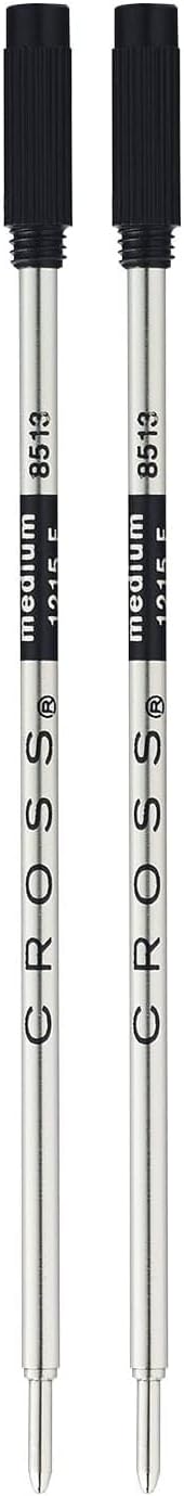 Cross Refills for Ballpoint Pens, Medium, Black Ink, 2/Pack (85132) (New Version)