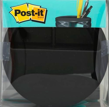 Post-it Note Dispenser, Vertical Design, Pop-Up Notes, Black with Grey Geometric Pattern, 1 Aqua Splash 3 in x 3 in Super Sticky Note Pad