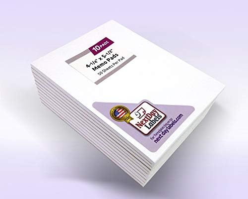 Memo Pads - Note Pads - Scratch Pads - Writing pads - 10 Pads with 50 sheets in Each Pad (5.5 x 8.5 inches)