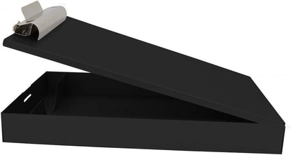Saunders Cruiser-Mate Black Aluminum Clipboard with Storage, Dual Tray Nursing Folio, HIPAA Compliant Medical Chart Holder, Heavy Duty Recycled Metal, Self-Locking Latch, Made in USA