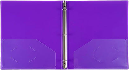 JAM PAPER Plastic 0.75 inch Binder - Clear 3 Ring Binder - Sold Individually