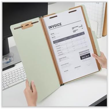 Universal Pressboard Classification Folder, Legal, Six-Section, Green, Case Pack of 10 (10281)