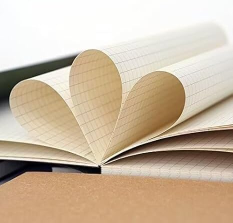 Lemome Grid Paper Notebook Hardcover Classic Notebook with Pen Holder - Page Dividers Presents 8.4 x 5.7 in