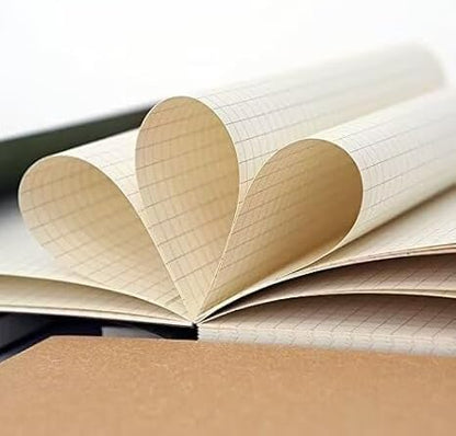 Lemome Grid Paper Notebook Hardcover Classic Notebook with Pen Holder - Page Dividers Presents 8.4 x 5.7 in