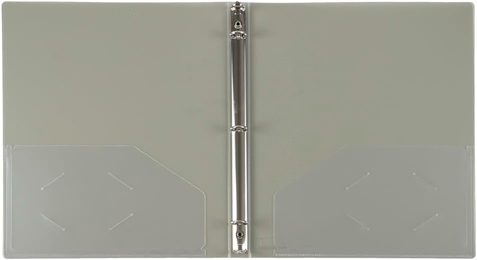 JAM PAPER Plastic 0.75 inch Binder - Clear 3 Ring Binder - Sold Individually