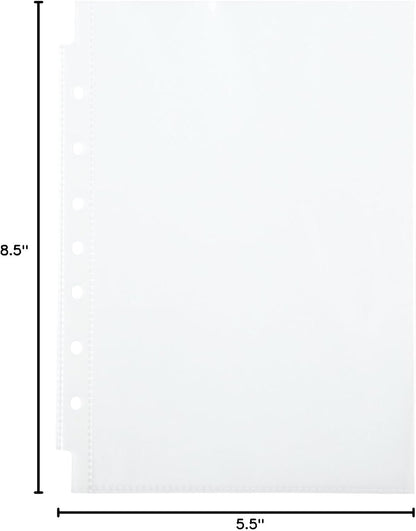 Wilson Jones Top-Loading Mini Sheet Protectors, 5.5 x 8.5 Inches, Clear, 15 Pack (W21516)