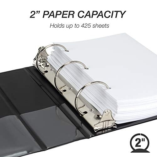 Samsill Economy 3 Ring Mini Binder, 1-Inch Round Ring Binder, Holds 100 Sheets, Black, 6 Pack (MP32300)