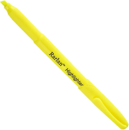 Rarlan Highlighters, Chisel Tip, Fluorescent Yellow, 96 Count Bulk Pack