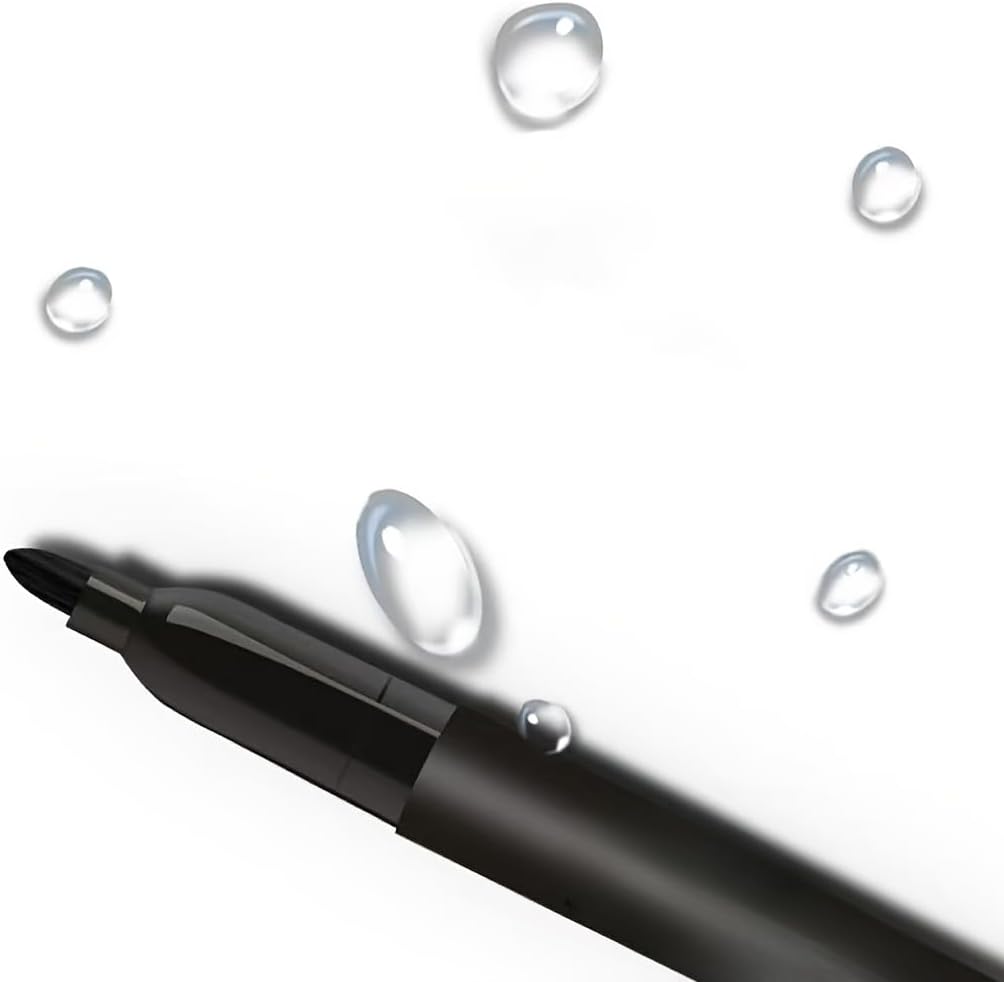 Permanent Markers, Fine Tip, 1.0mm, Quick Drying, Waterproof, for Glass, Tiles, Cloth, and General Surfaces, 50 Count (12)