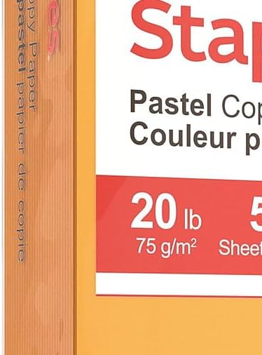 Staples Pastel Colored Copy Paper 8 1/2-Inch x 11-Inch Pink 500/Ream, For Office, School & Home