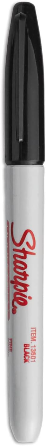 Sharpie Industrial Permanent Markers, Fine Point, Black, Box of 12